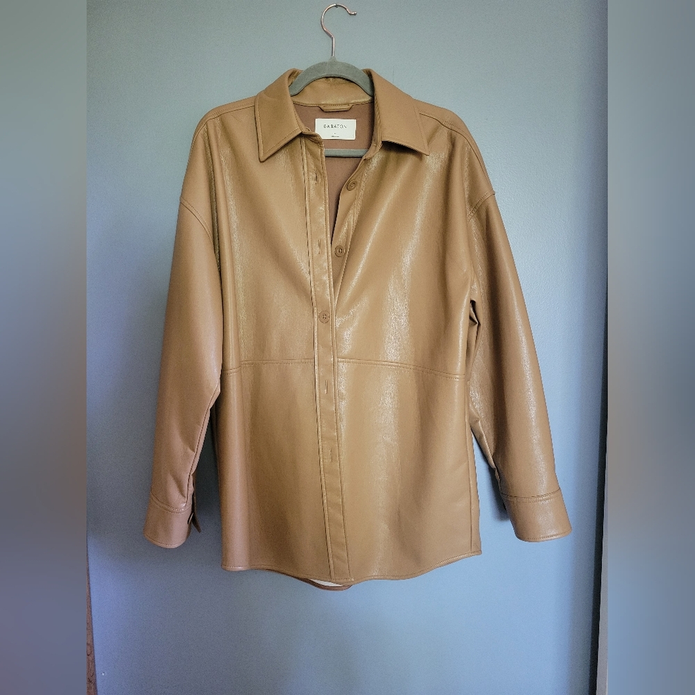 Babaton Pelli vegan leather shirt jacket - like new